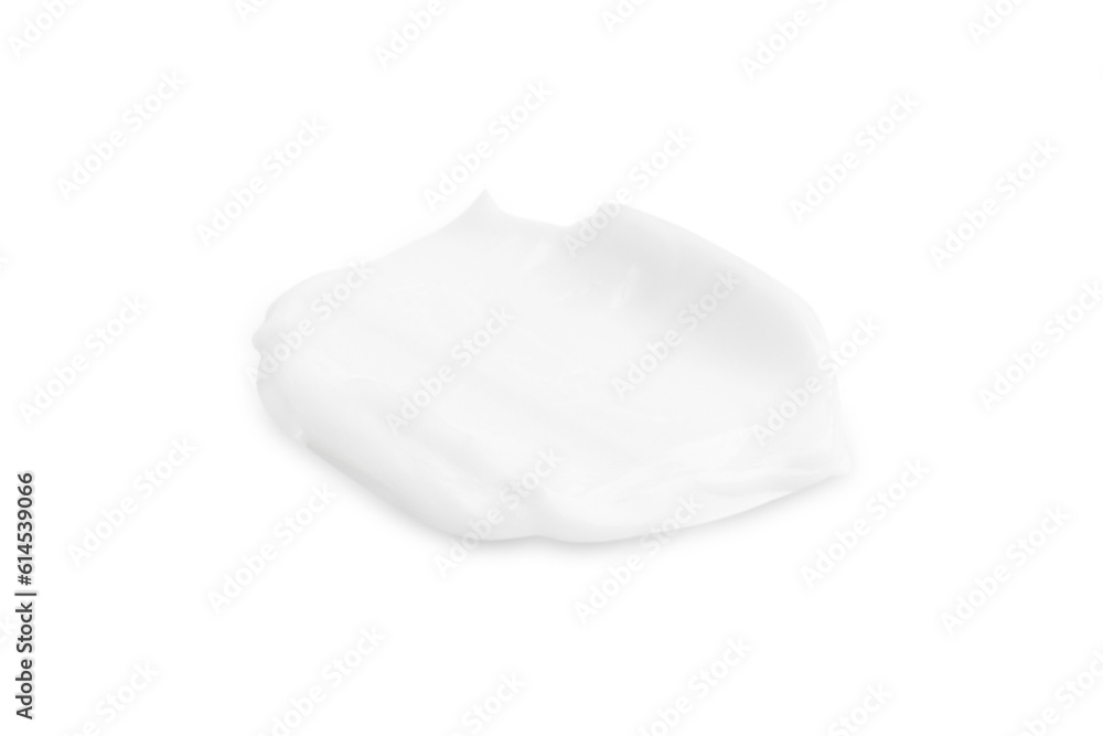 A smear of white cream on a blank background. PNG