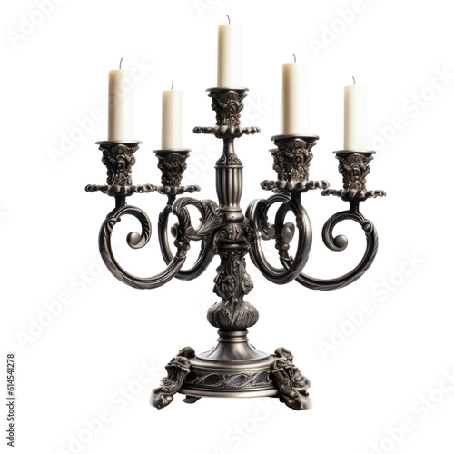candelabra isolated on a transparent background, generative ai photo