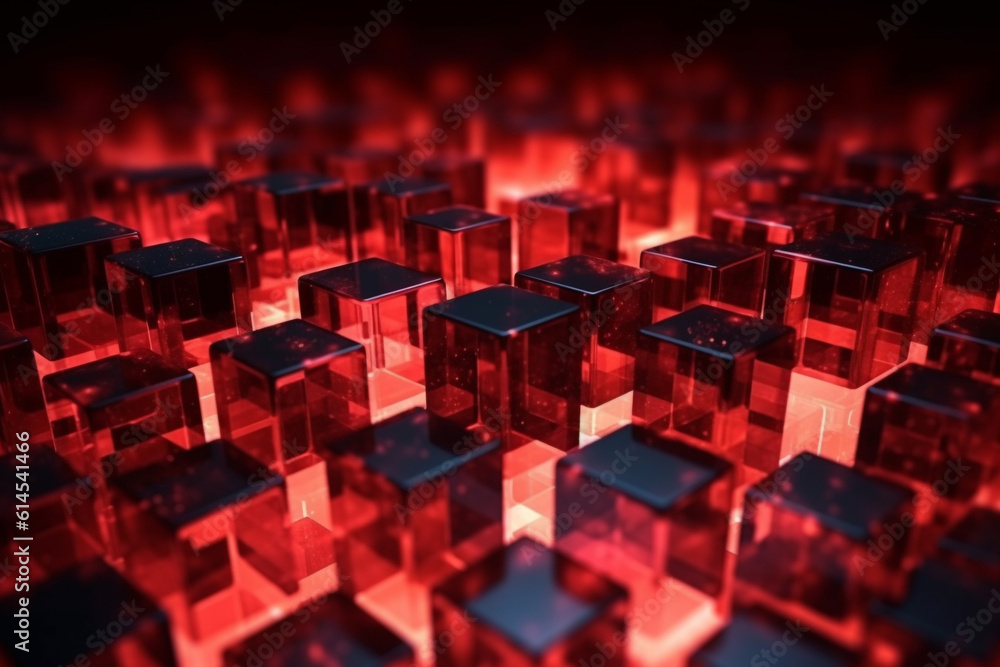 Cubes Background, red Glass Cube Pattern, Geometric 3d Crystals, Abstract Cubes Background, red Glass Cube Pattern, Geometric 3d Crystals, Abstract