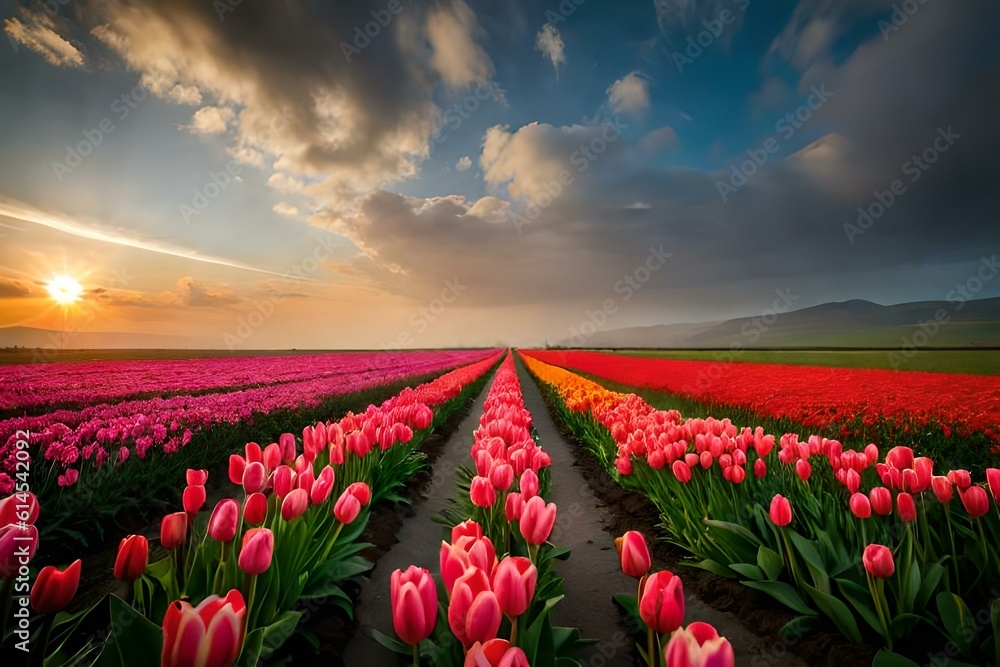 field of tulips generative in ai technology