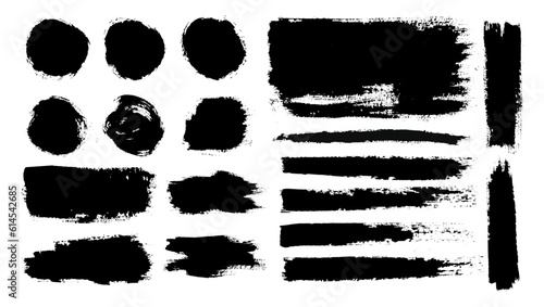 Set of vector brushes. Text frames and grunge patches. Highly detailed abstract vector backgrounds.