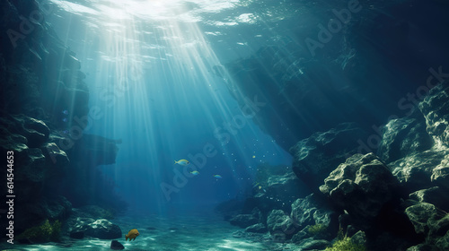 sunshine shining through the water, wallpaper artwork, ai generated image © Sternfahrer