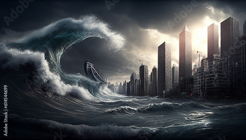 The tsunami is coming to demolish the city