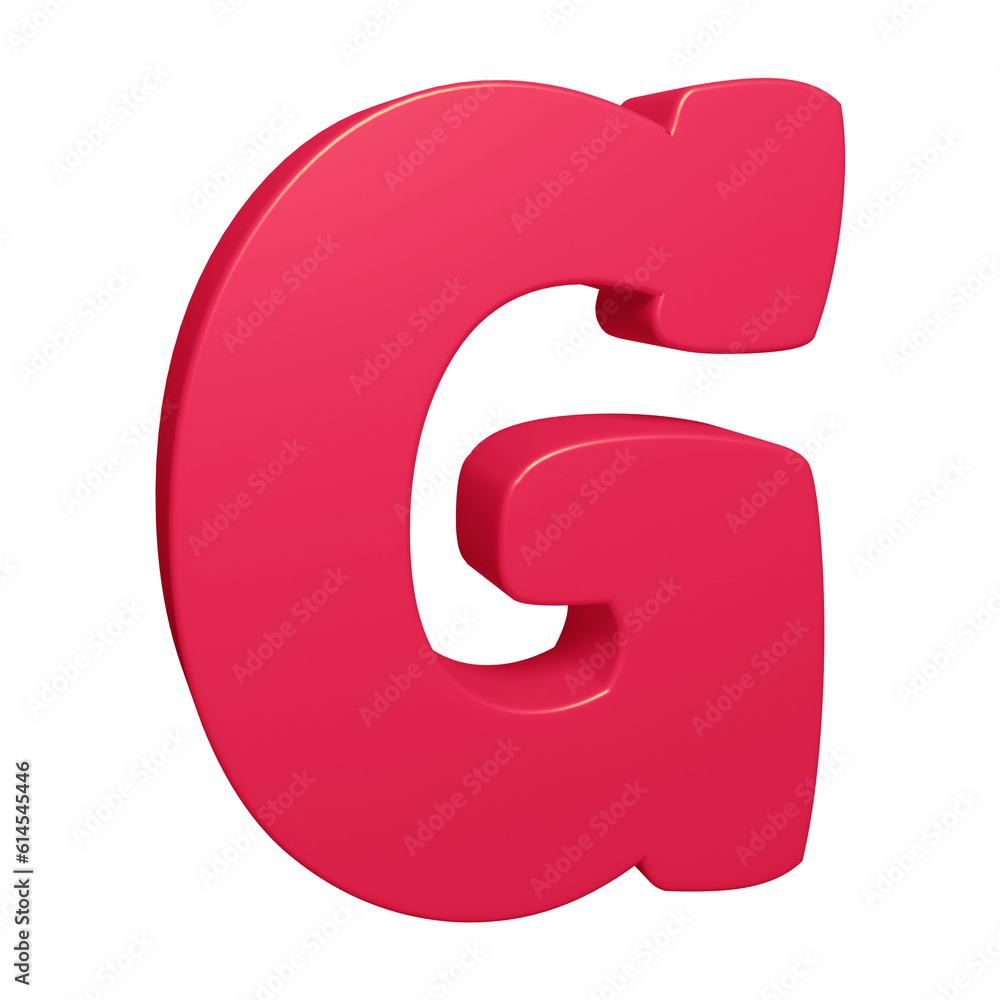 Pink alphabet letter g in 3d rendering for education, text concept Pink alphabet letter g in 3d rendering for education, text concept