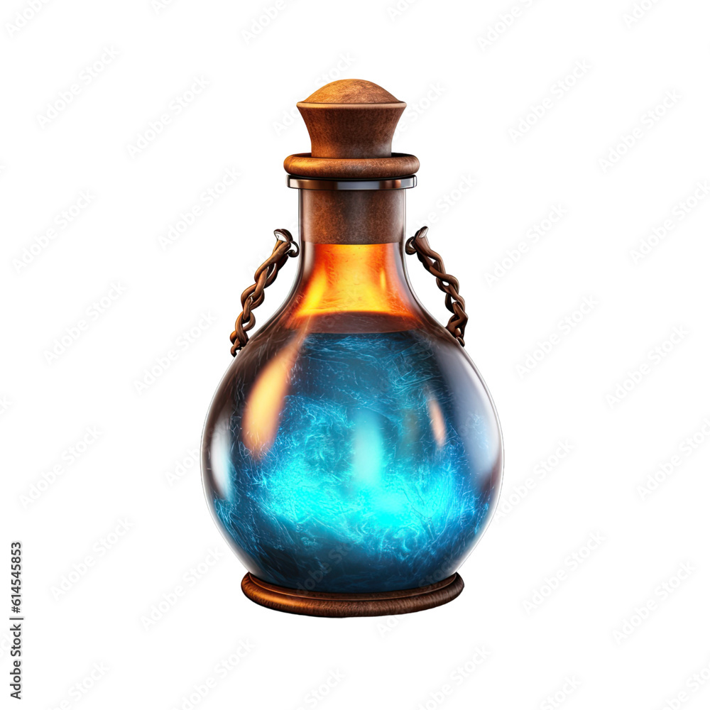 potion bottle isolated on a transparent background, generative ai