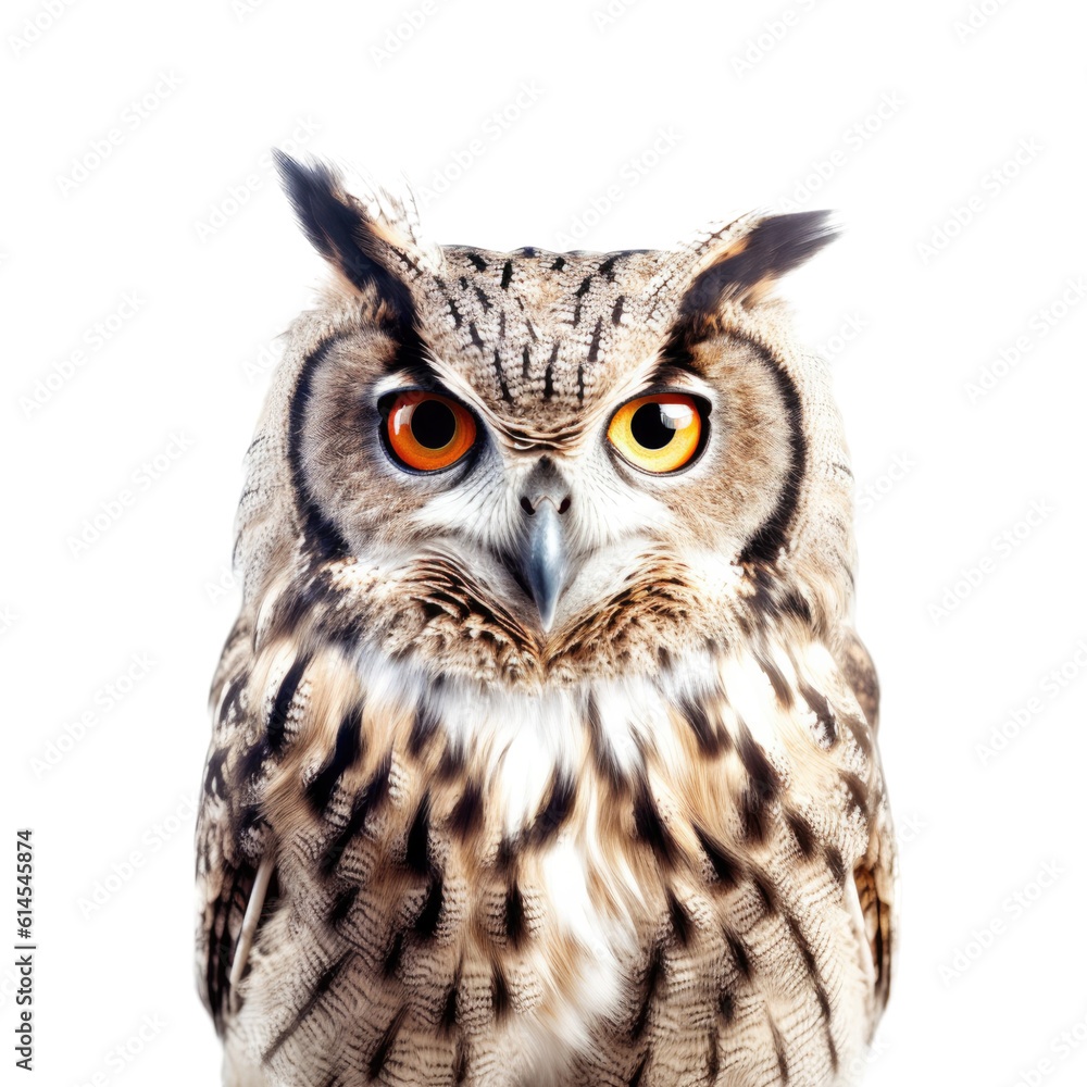 owl isolated on a transparent background, generative ai owl isolated on a transparent background, generative ai
