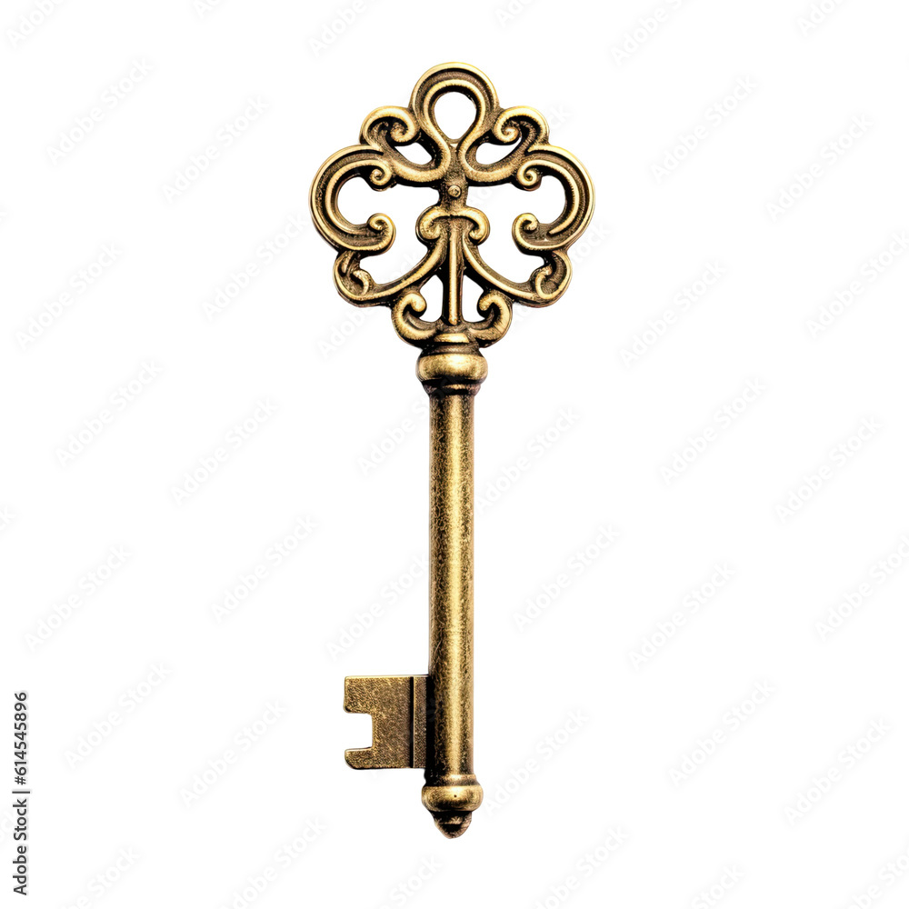 skeleton key isolated on a transparent background, generative ai