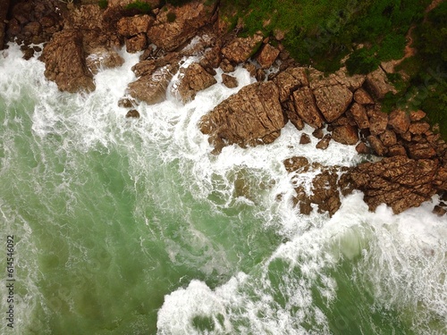 cliffs and sea drone dalian china 