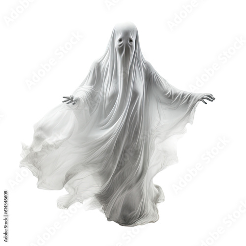 ghost figure isolated on a transparent background, generative ai