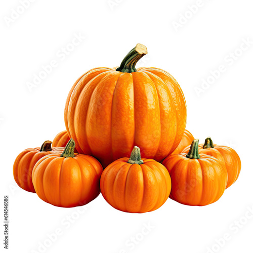 pumpkin patch isolated on a transparent background, generative ai