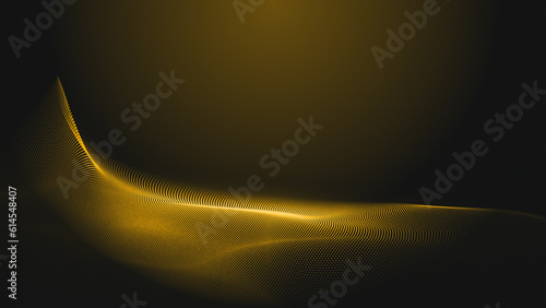 Abstract dot gold gradient wave texture technology background.