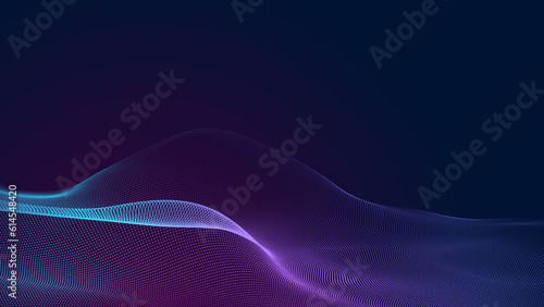Abstract dot blue purple wave gradient texture technology background.