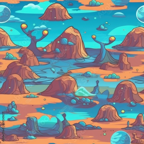 Alien Desert Tapestry - Generative AI