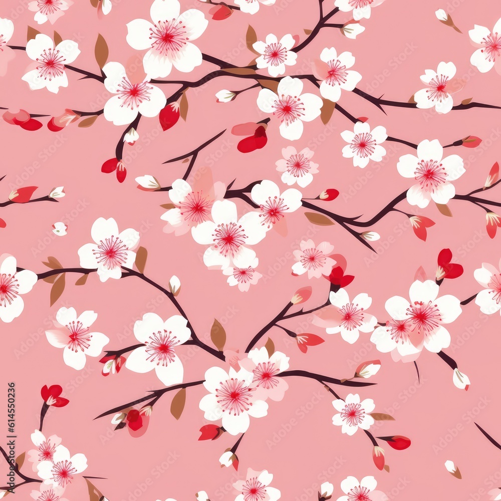 Fototapeta premium Cherry Blossom Whispers - Generative AI
