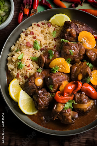 Jamaican style braised oxtails, Generative AI