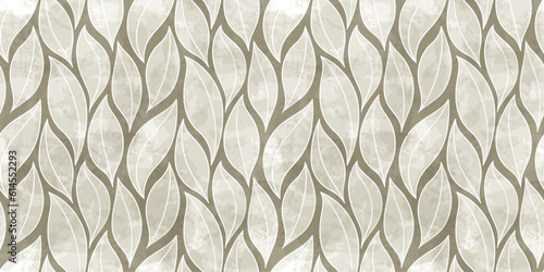 Watercolor leaves seamless vector pattern. Light leaf background, textured jungle print.