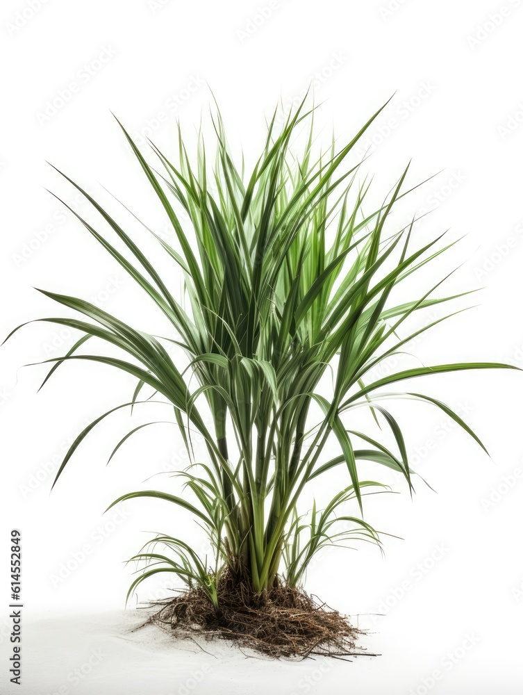 Fototapeta premium Plant in summer on white background, graphic asset of greenery, AI