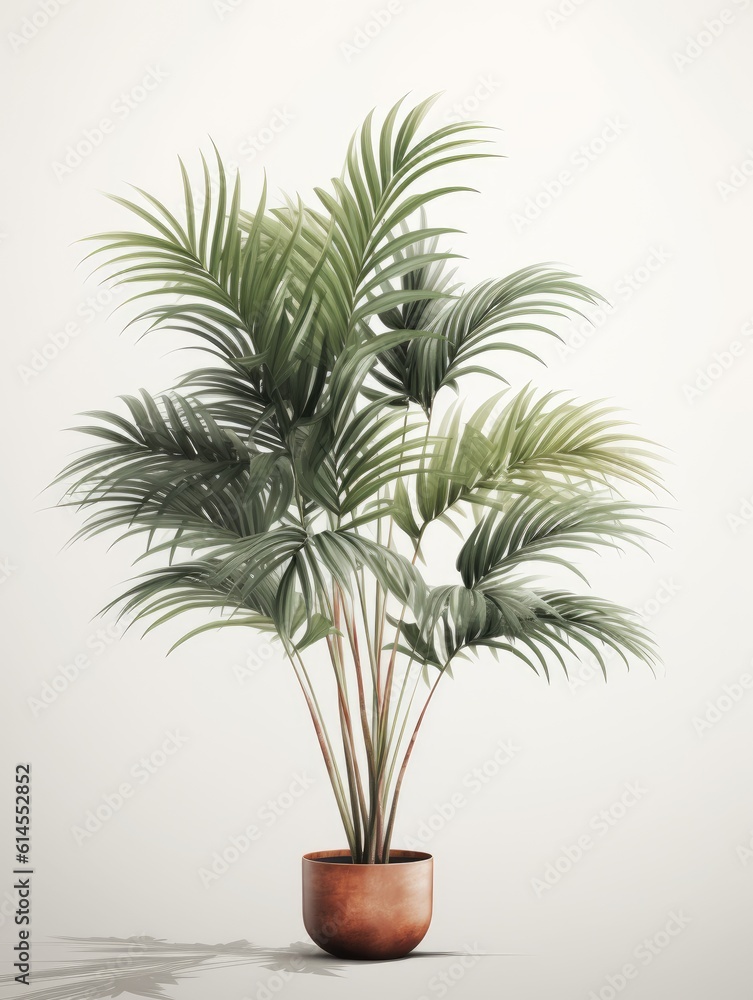 Plant in summer on white background, graphic asset of greenery, AI Plant in summer on white background, graphic asset of greenery, AI