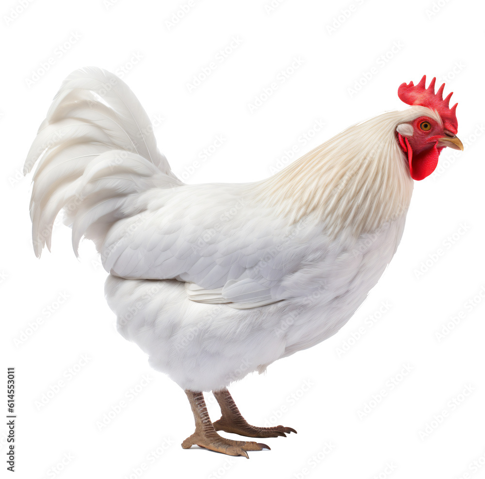 Hen isolated on the transparent background PNG. AI generative.