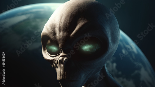 alien looking at the Earth © StockSavant