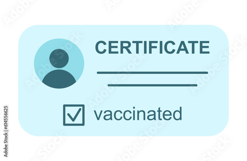 Vaccination certificate vector icon. Health passport of vaccination document illustration.