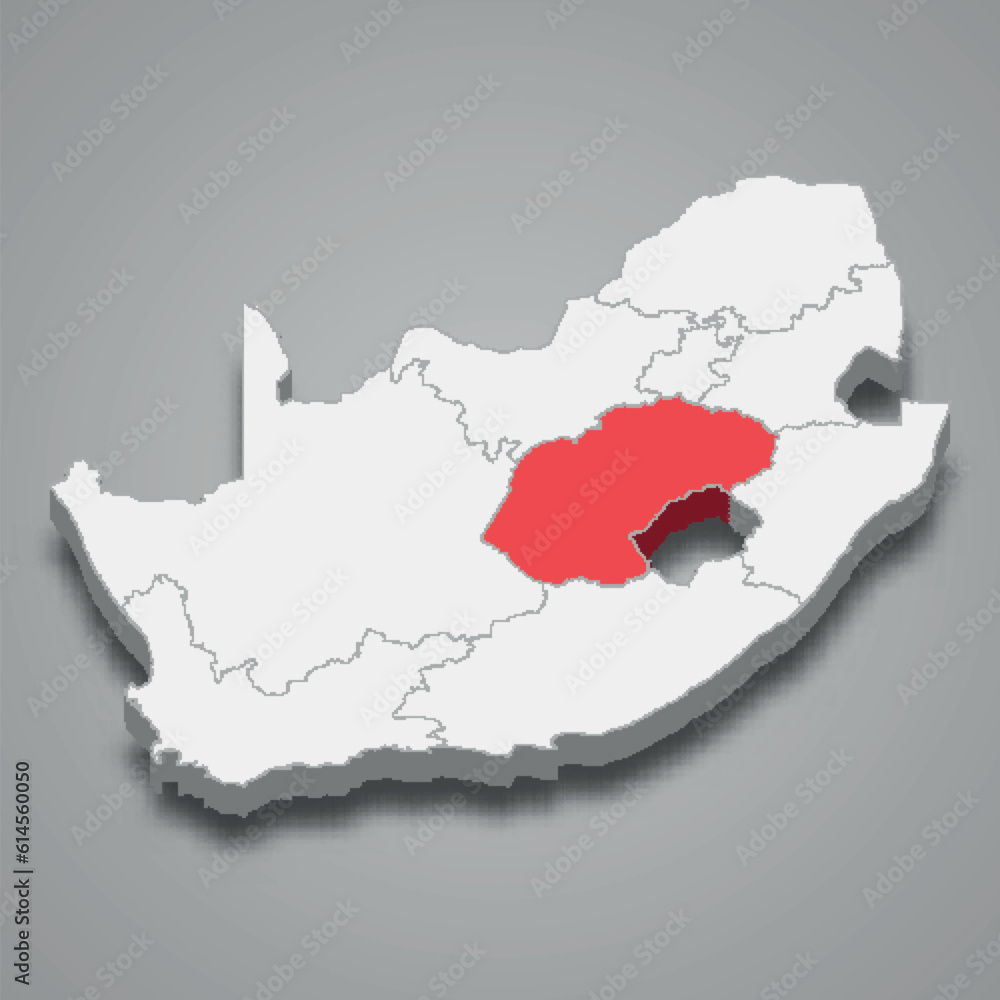  state location within South Africa 3d imap