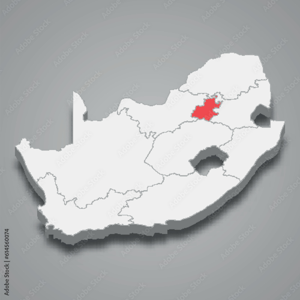  state location within South Africa 3d imap
