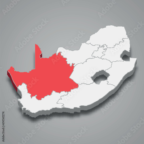  state location within South Africa 3d imap photo