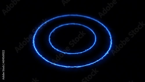 Pending loading blue energy HUD element – 3D rotation and wiggle, loopable