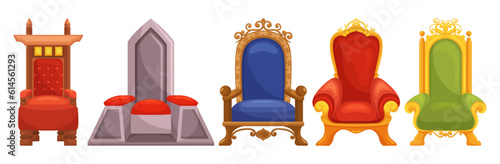Exquisite Set Of Royal Thrones, Fit For Kings And Queens, Adorned With Intricate Carvings, Luxurious Upholstery