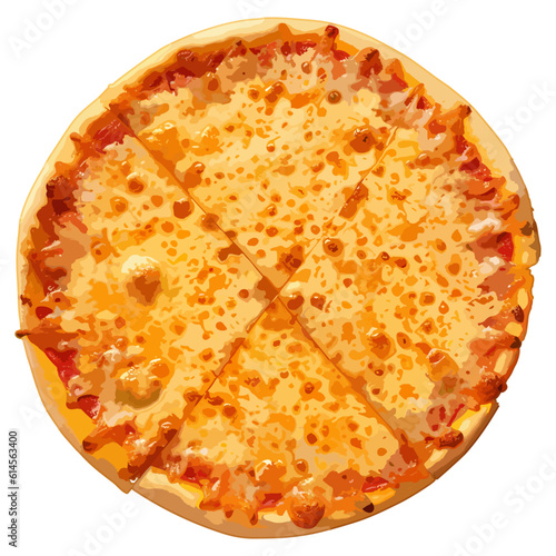 Delicious Cheese Pizza icon, vector art.