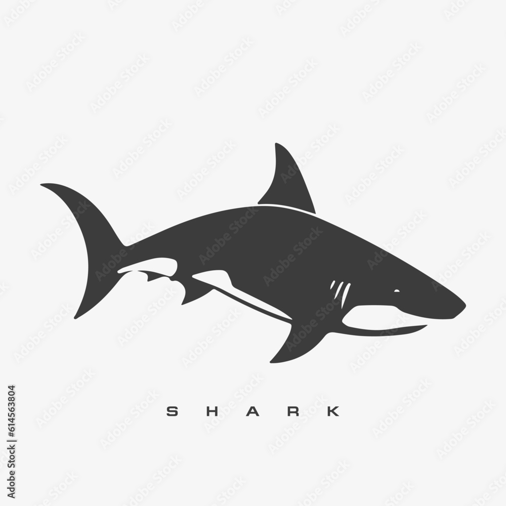 Modern vector shark logo template. Modern vector shark logo template.