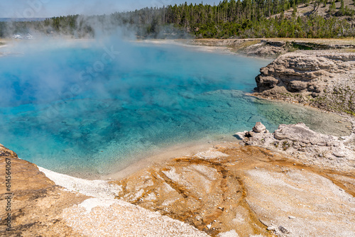 Excelsior Geyser Crater next to the Grand Prismatic Spring, Yellowstone National Park