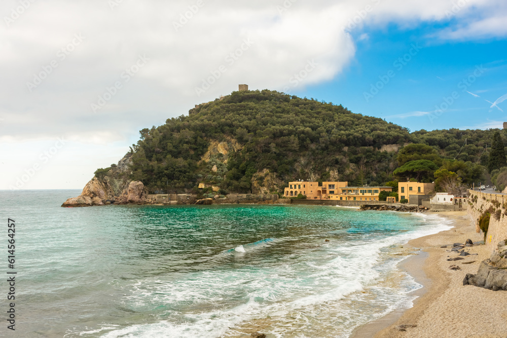 Baia dei Saraceni (Saraceni Bay) Beach in Varigotti, Liguria,  Italy