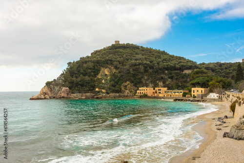 Baia dei Saraceni (Saraceni Bay) Beach in Varigotti, Liguria, Italy
