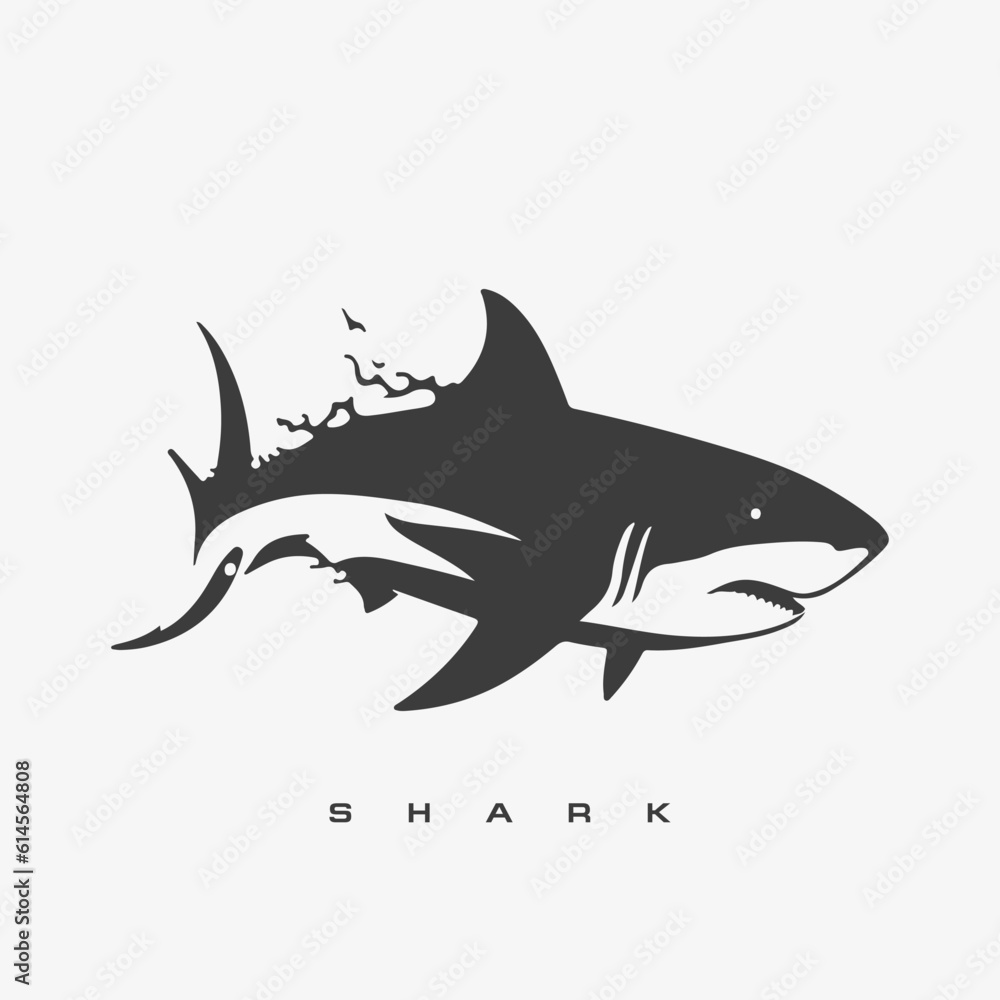 Fototapeta premium Modern vector shark logo template.