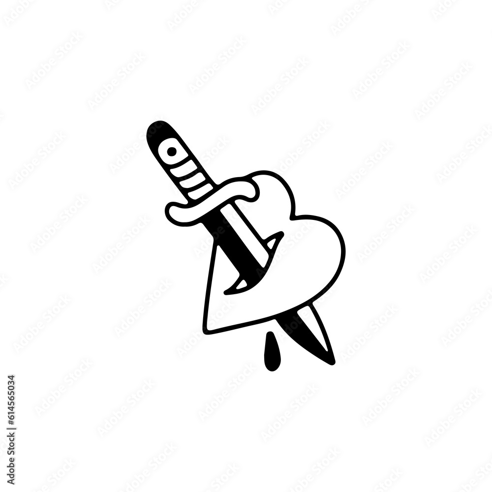 vector illustration of knife pierced heart vector illustration of knife pierced heart
