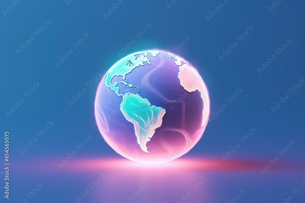 design of a neon light bulb representing planet Earth, a unique and vibrant decoration. AI Generated design of a neon light bulb representing planet Earth, a unique and vibrant decoration. AI Generated