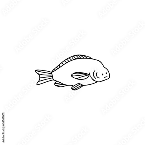 vector illustration doodle mackerel concept