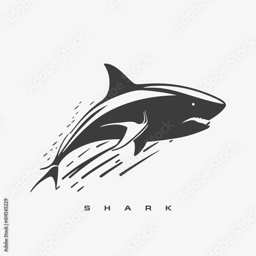 Modern vector shark logo template.
