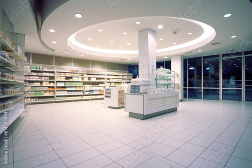 Empty pharmacy drugstore dispensary photo
