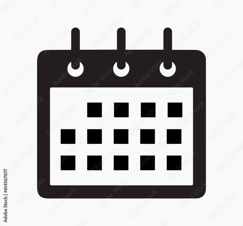 Calendar icon, date symbol. Minimalist vector illustration, flat design for web, mobile app Calendar icon, date symbol. Minimalist vector illustration, flat design for web, mobile app