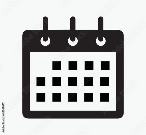 Calendar icon, date symbol. Minimalist vector illustration, flat design for web, mobile app