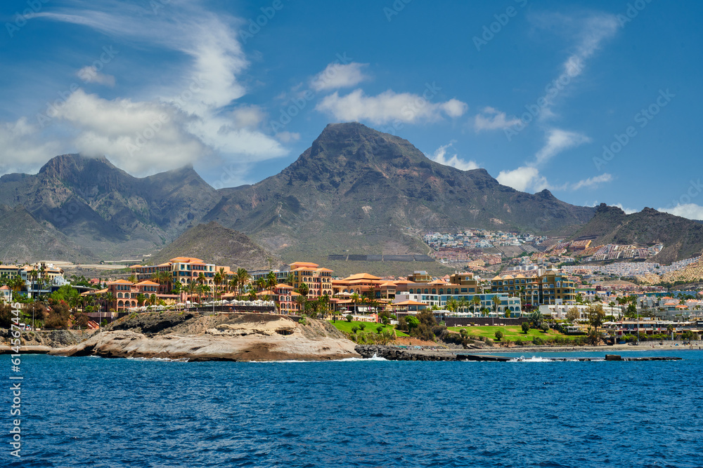 View of the town of Costa Adeje, Tenerife, Canary Islands, Spain