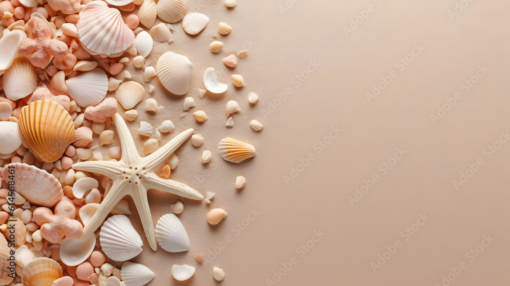 a group of seashells and rocks on sand a group of seashells and rocks on sand