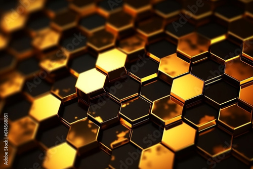 abstract gold background with hexagons  © adel