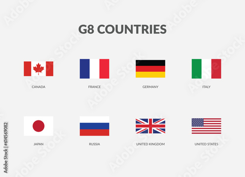 The G8 - Group of Eight Countries Rectangle flag icon set. Free Download The G8 - Group of Eight Countries Rectangle flag icon set. - GFXLoad