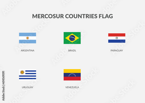 Mercosur Countries Rectangle flag icon set.