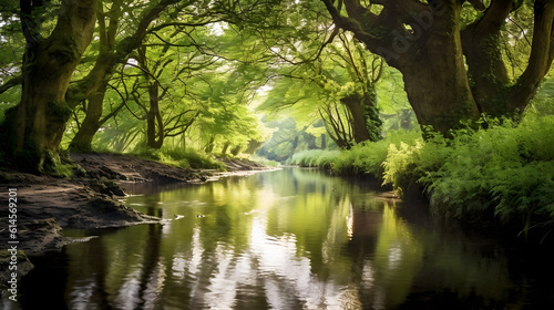 a river with trees around it