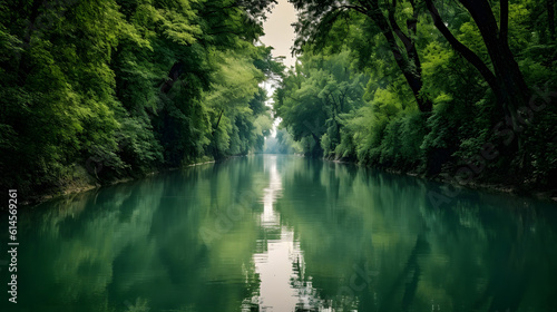 a river with trees around it
